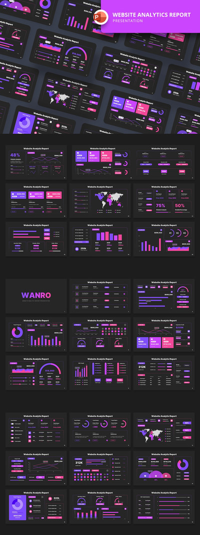 网站分析报告PPT模板  (PPTX)