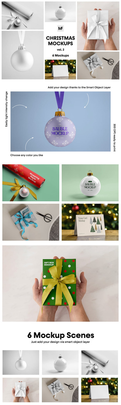 圣诞节元素模型样机 Vol2 (PSD,JPG)
