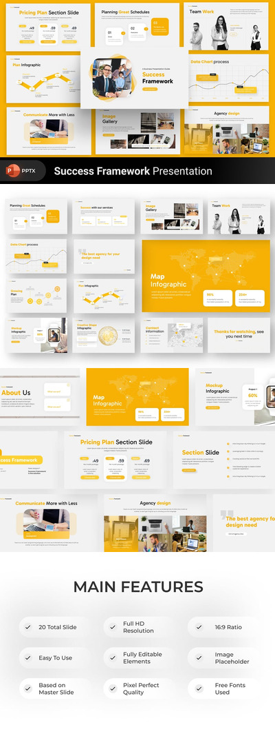 业务框架PPT模板 (PPTX)