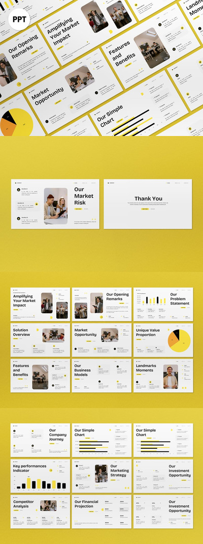 黄色现代创意演讲稿PPT模板 (PPT)