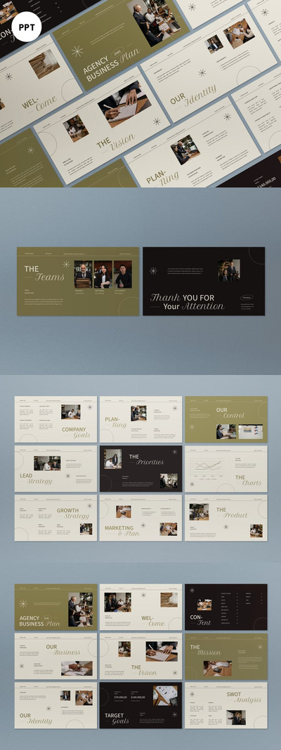 米绿色简约商业计划PPT模板 (PPT)