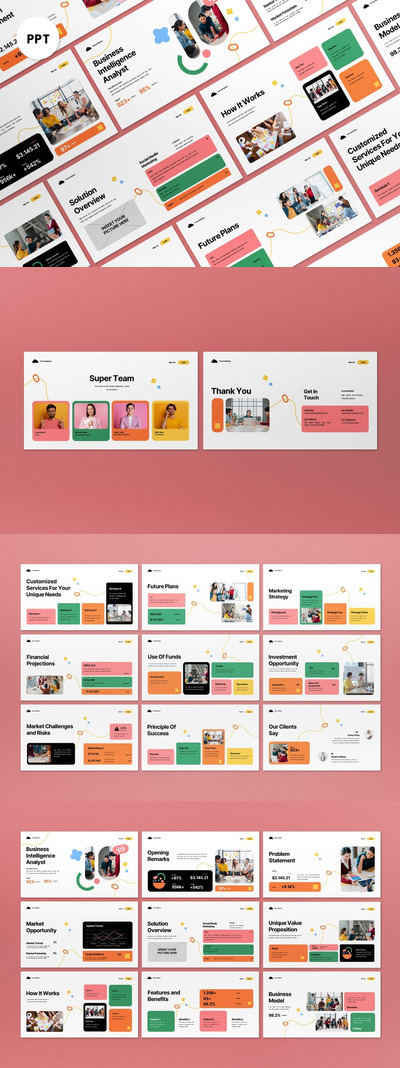 白人商业分析师PPT模板 (PPT)