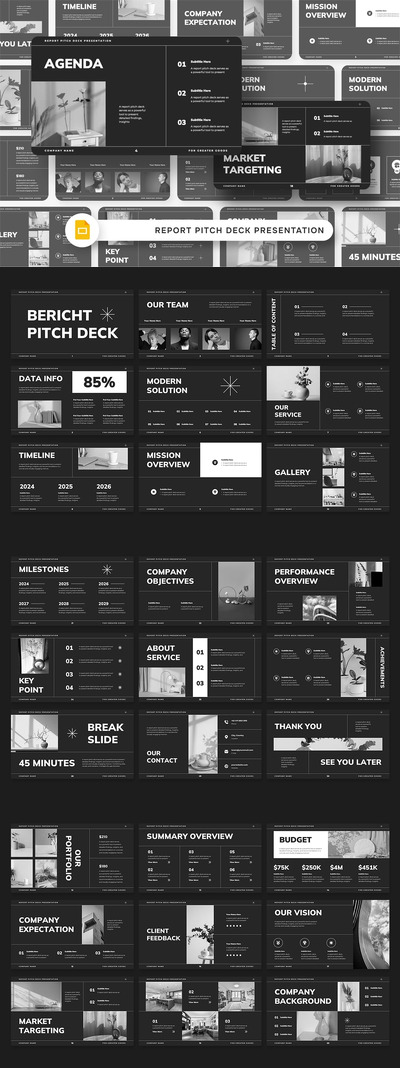 年度报告宣传材料PPT模板 (PPTX)