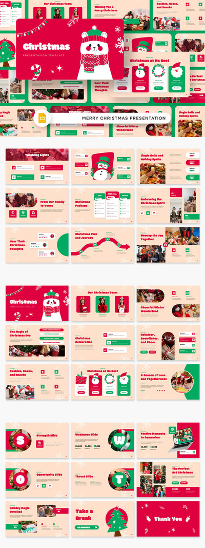 圣诞快乐PPT模板 (PPTX)