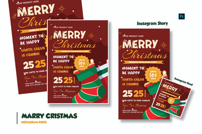 温暖的圣诞节传单模板海报模板 (PSD)