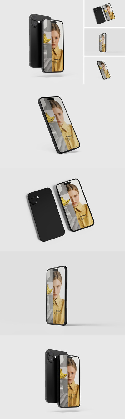 iPhone 16 手机样机 (PSD,PDF)