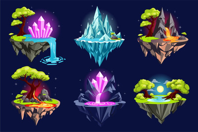 游戏幻想岛屿套装 (AI,EPS,JPG,PNG,PDF,SVG)