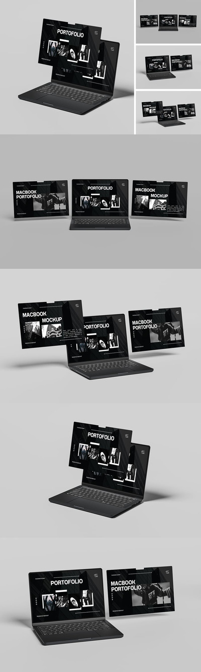 Macbook 电脑屏幕样机 (PSD,PDF)