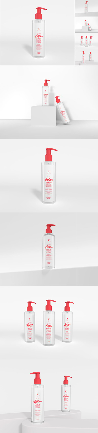 化妆品乳液瓶品牌样机套装 (PSD,JPG)