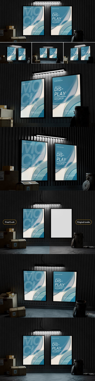 城市灯箱广告牌样机 (PSD)