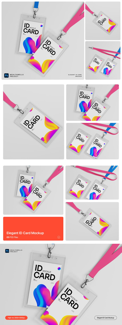 优雅的工牌样机 (PSD)