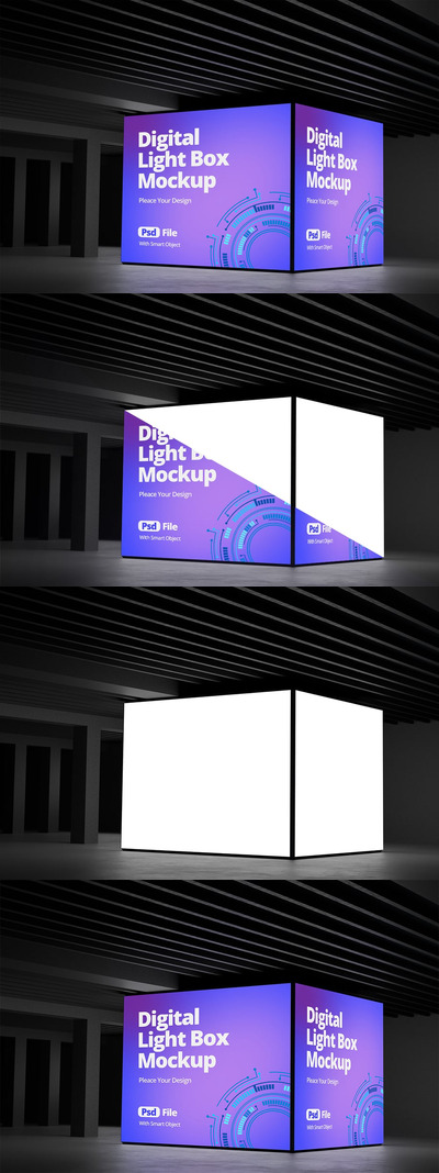 灯箱样机 (PSD)