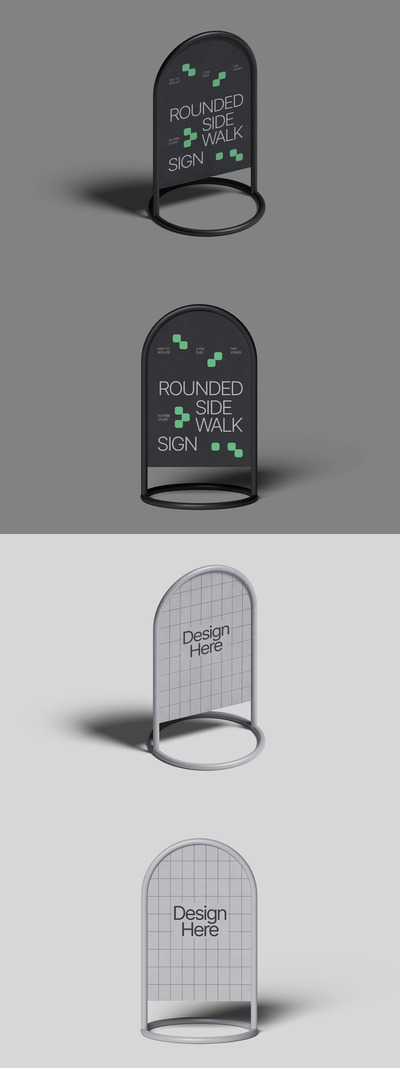 圆形人行道标志样机 003 (PSD)