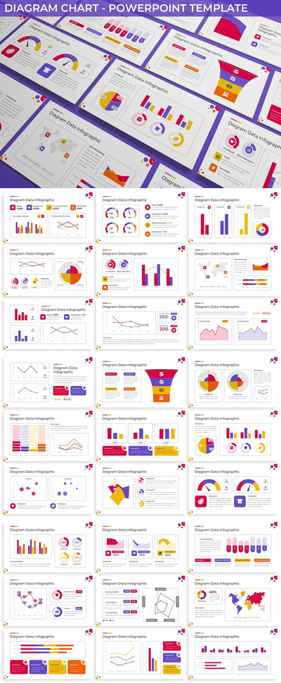 图表数据统计PPT模板 (PPT,PPTX)