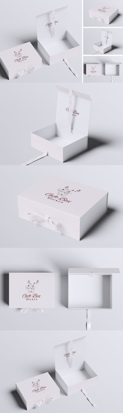 礼品盒样机 (PSD,PDF)