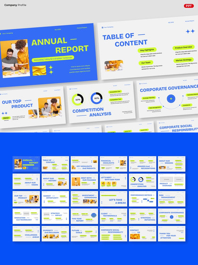 年度报告演示文稿PPT模板 (PPT,PPTX)