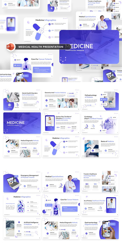 医疗健康PPT模板 (PPTX)