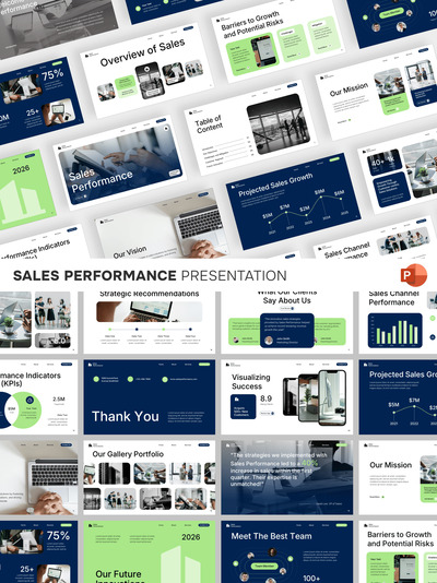 销售业绩PPT模板 (PPTX)