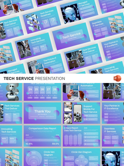 技术服务PPT模板 (PPTX)