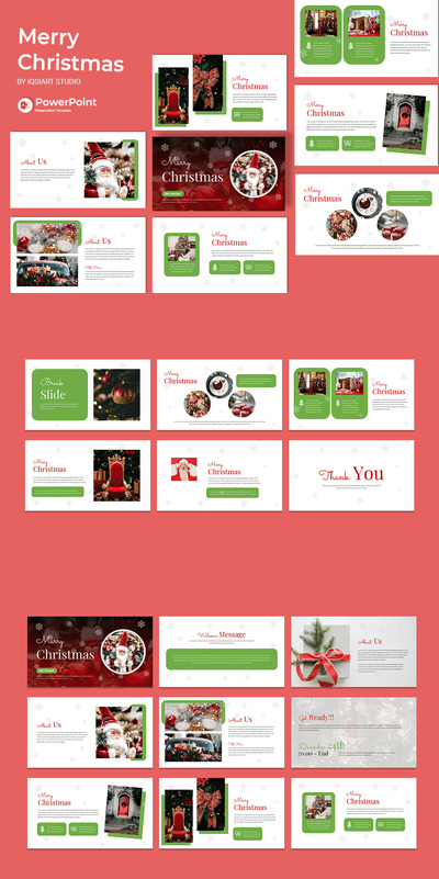 圣诞快乐PPT模板 (PPTX)