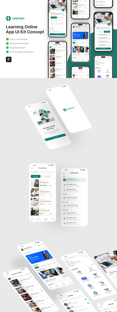 在线学习应用 APP UI KIT (FIG)