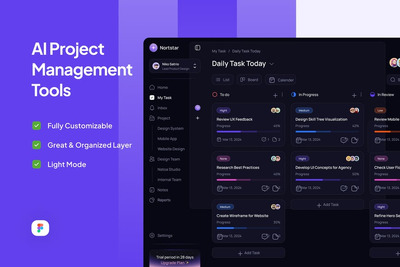 人工智能项目管理工具网页模板 (FIG)