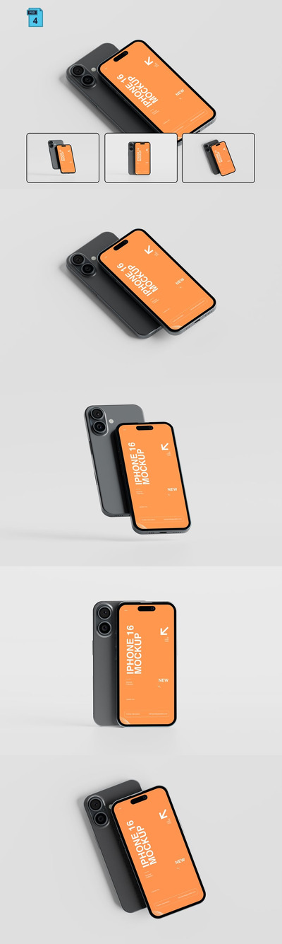 iPhone 16 手机样机（PSD）