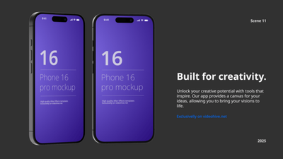 iPhone 16 应用程序演示样机AE模板 (AEP)