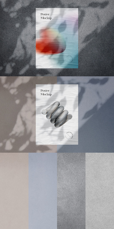 极简主义粘合海报样机（PSD）