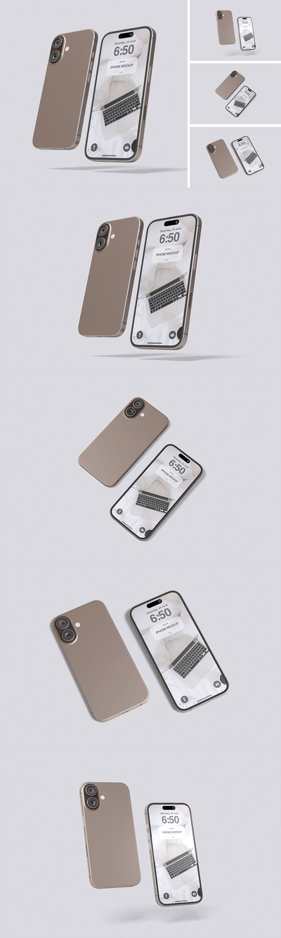 iPhone 16手机样机 (PSD,PDF)