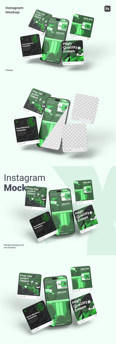 手机 Instagram 样机 (PSD)