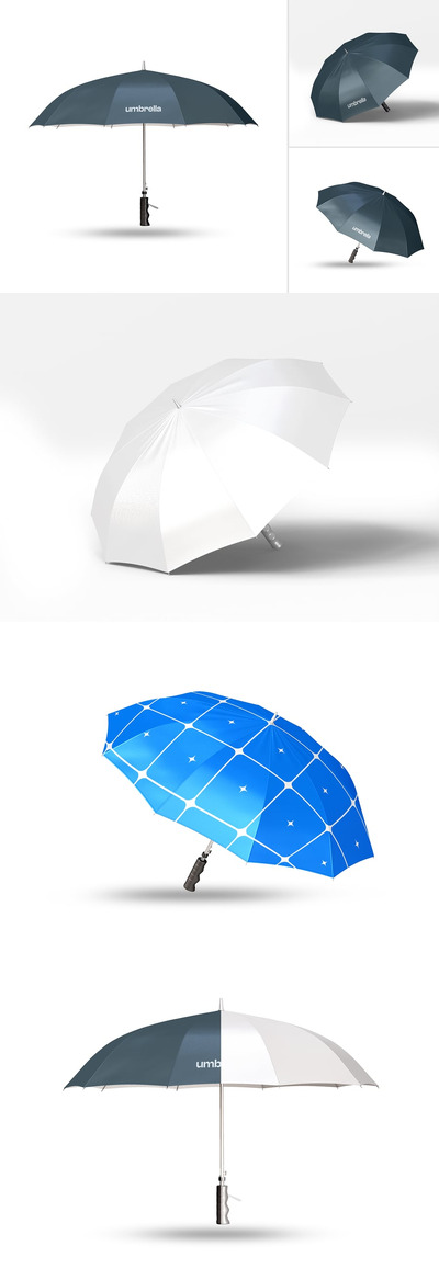 打开的雨伞 Psd 样机集 (PSD)
