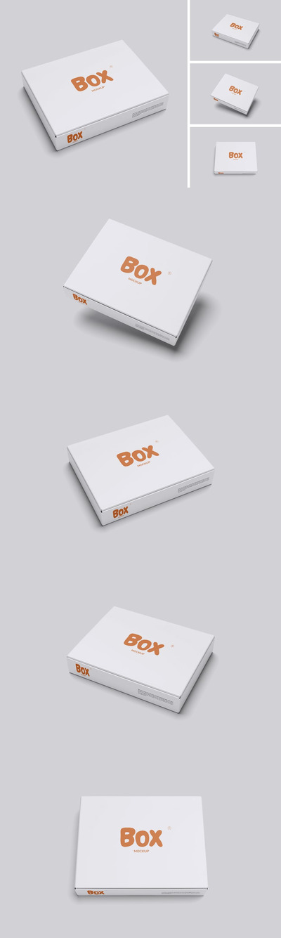 产品快递盒/飞机盒样机 (PSD,PDF)