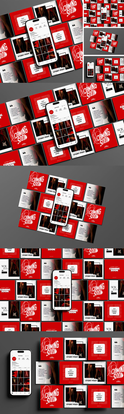 Instagram 帖子和故事模型 (PSD,PDF)