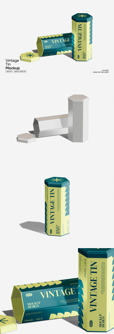 复古锡罐子样机 (PSD)