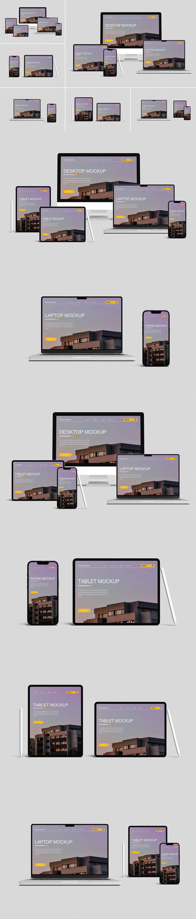 手机电脑多设备模型 (PSD,PDF)