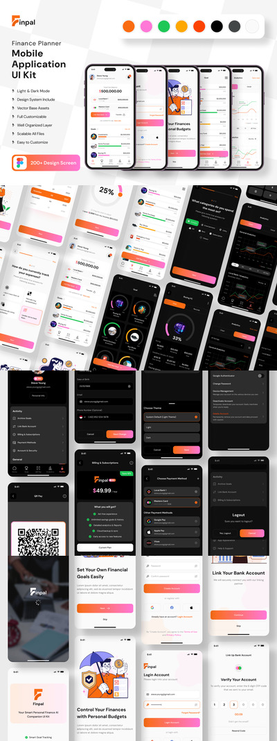 财务规划师移动应用APP UI KIT (FIG)