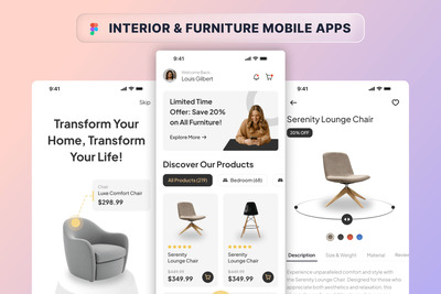 室内和家具移动应用APP UI KIT (FIG)
