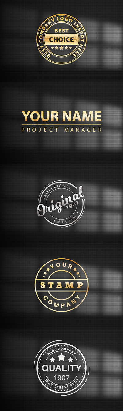 深色纸上logo设计展示样机  (PSD)