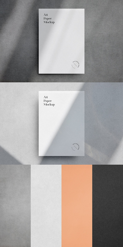 极简主义 A4 纸样机 (PSD)