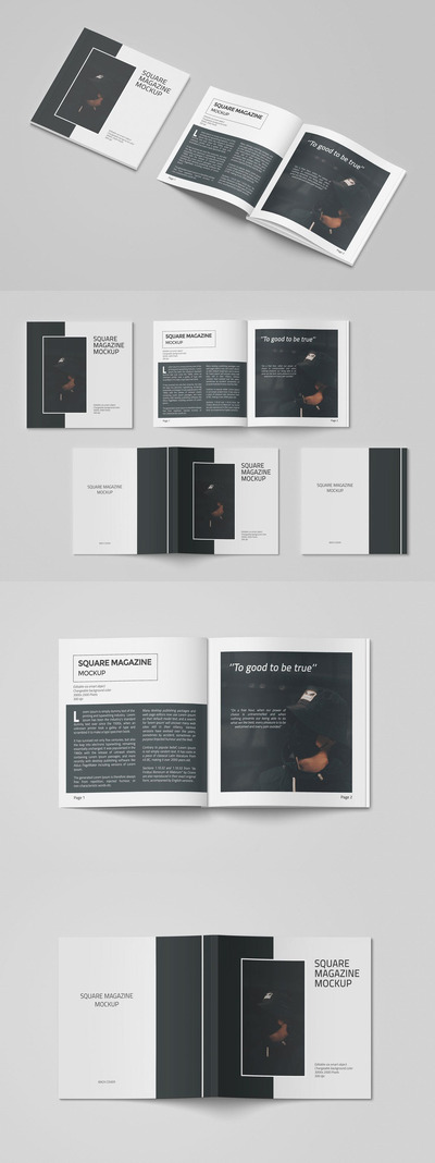 方形杂志样机 (PSD,PDF)