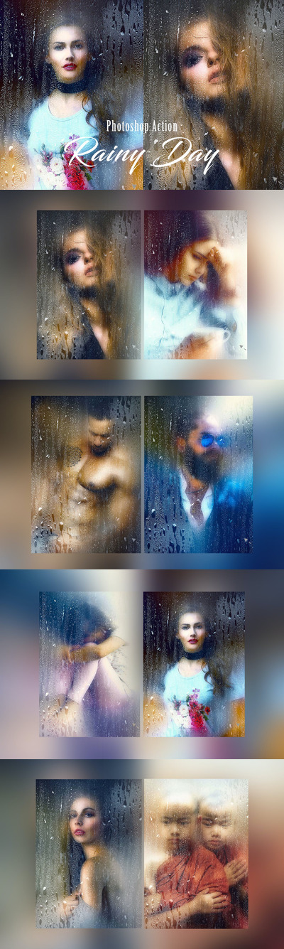 雨天 Photoshop 动作（ATN,PAT）