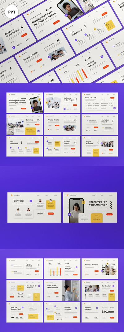奶油色现代商业提案PPT模板 (PPT)