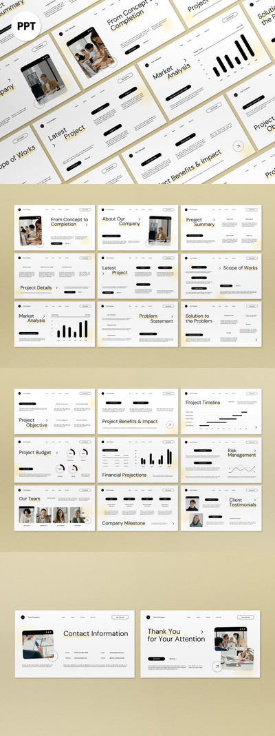 白色现代项目提案PPT模板 (PPT)