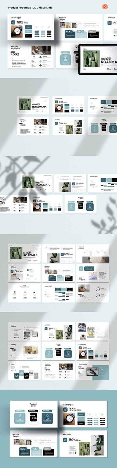 产品路线图演示PPT模板（PPTX）