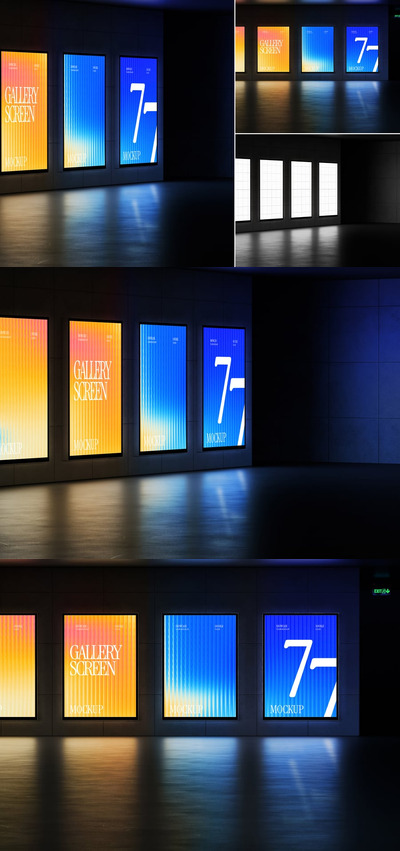 画廊屏幕样机 (PSD)