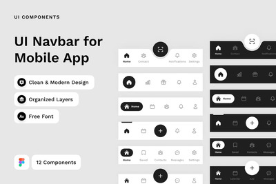 移动应用APP UI KIT导航组件 (FIG)