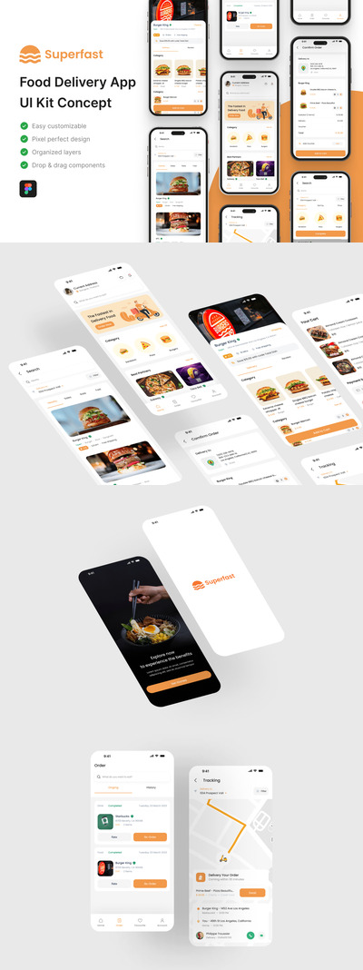 食品配送应用APP UI KIT (FIG)