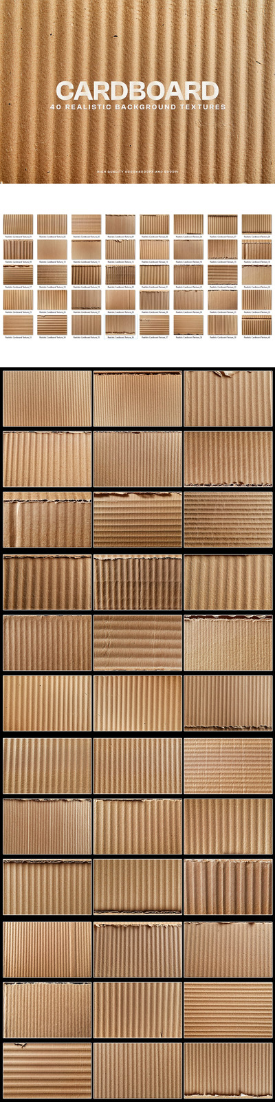 40 逼真的纸板纹理 (JPG)