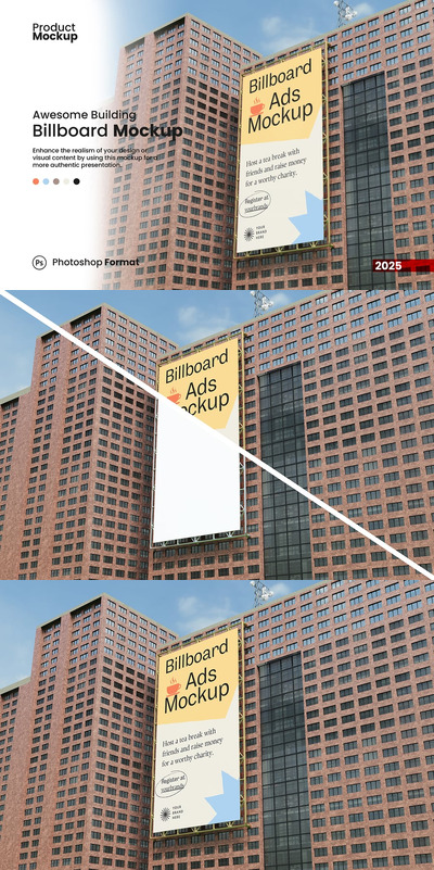 令人敬畏的建筑广告牌样机 (PSD)